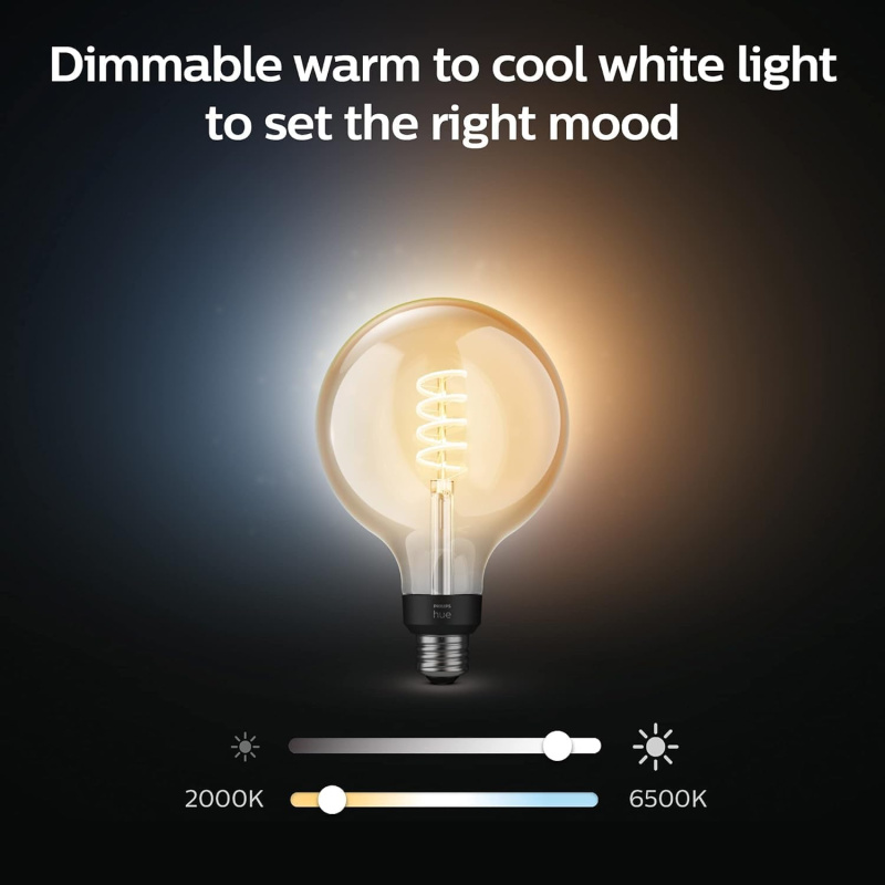 Philips Hue White Ambiance Filament Globe G93 (E27, 300lm)