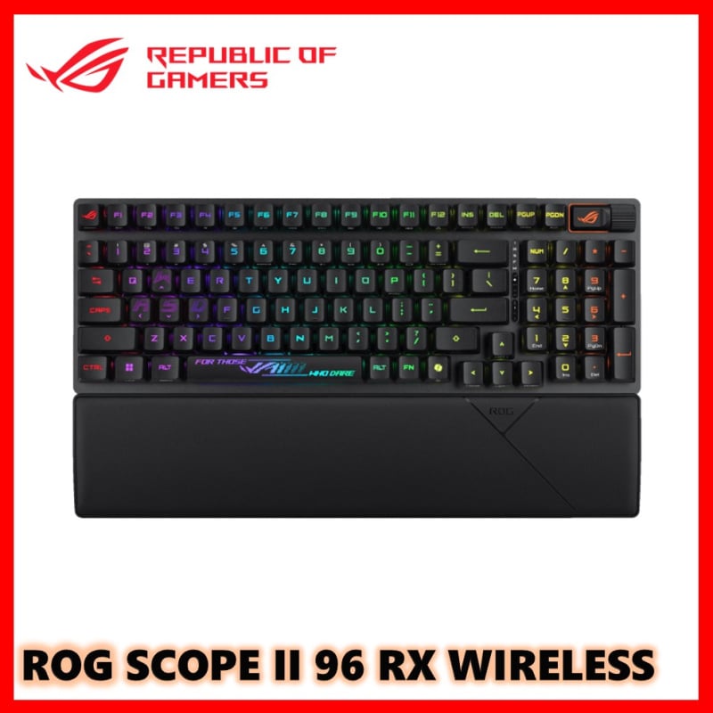 ASUS ROG SCOPE II 96 RX WIRELESS 無綫光軸電競鍵盤 [黑色/白色] - Price網購