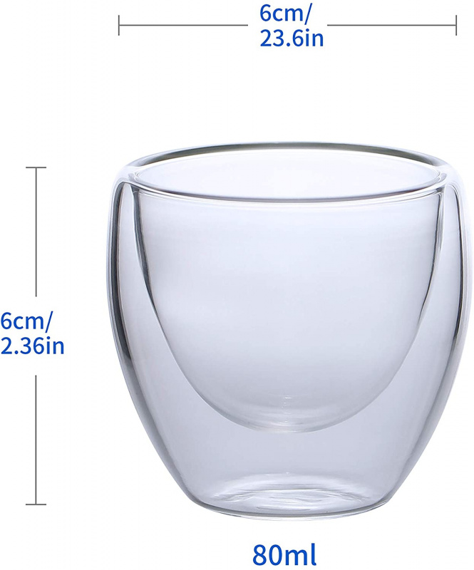 雙層隔熱玻璃杯80ml [2件]