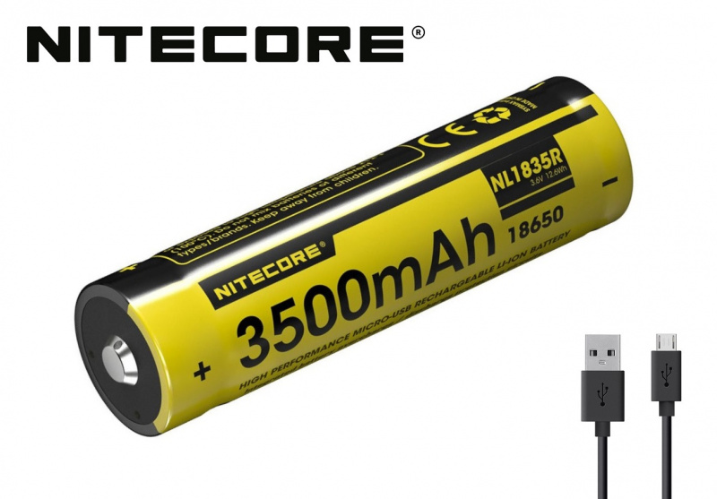 {MPower} Nitecore NL1835R USB 充電 18650 3500mAh Battery 有保護電路, 帶保護板 鋰電池 充電池 - 原裝行貨