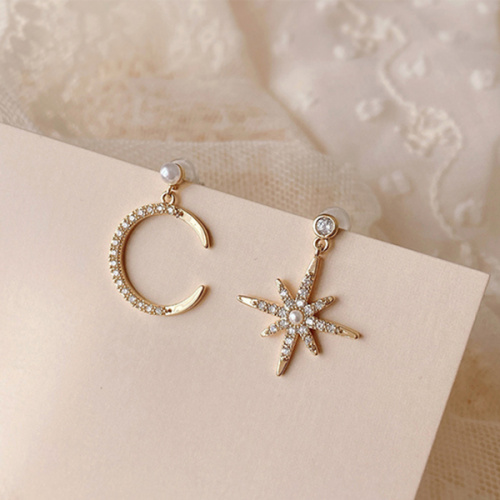 韓國JK新款氣質仙氣月亮星星耳環
