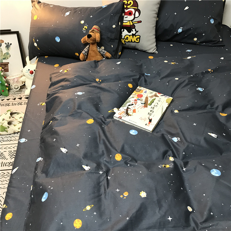 星空太空圖案床品套裝 (床單+被套+枕頭袋X2)