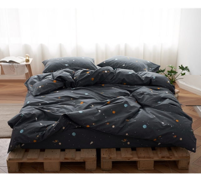 星空太空圖案床品套裝 (床單+被套+枕頭袋X2)