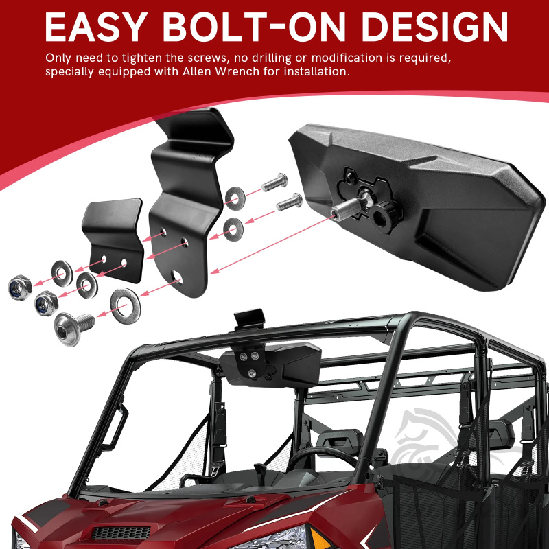 KEMIMOTO UTV Tool Hooks / Grip Holder Mounts For Polaris Ranger 570, 900, 1000 XP (2016-2023)