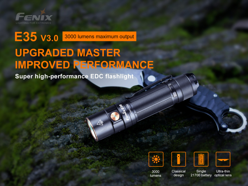 Fenix E35 V3 3000lm USB-C充電電筒