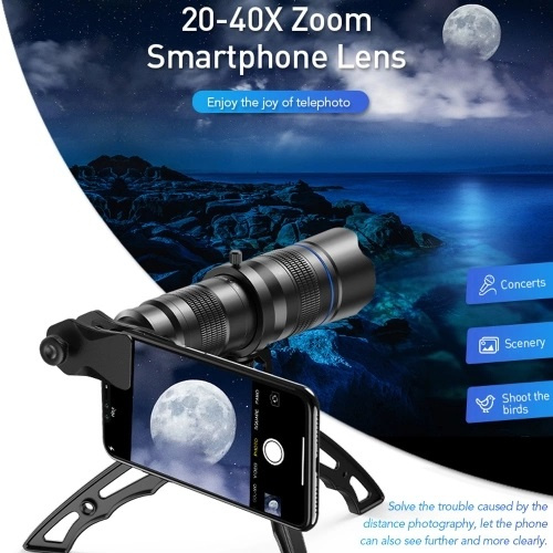 APEXEL JS20-40XJJ04 高清20-40X 金屬單筒變焦望遠鏡外部雙調節單筒手機長焦鏡頭