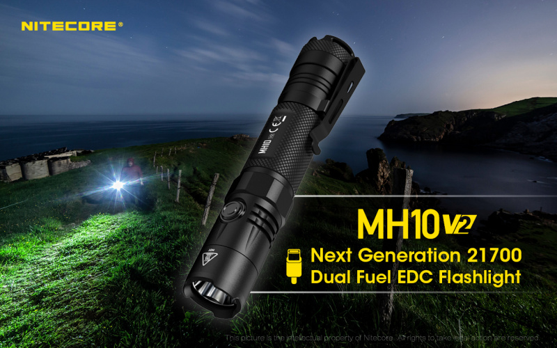 Nitecore MH10 V2 Cree XP-L2 V6 USB-C充電 1200lm LED 電筒 送NTH10 快拔套