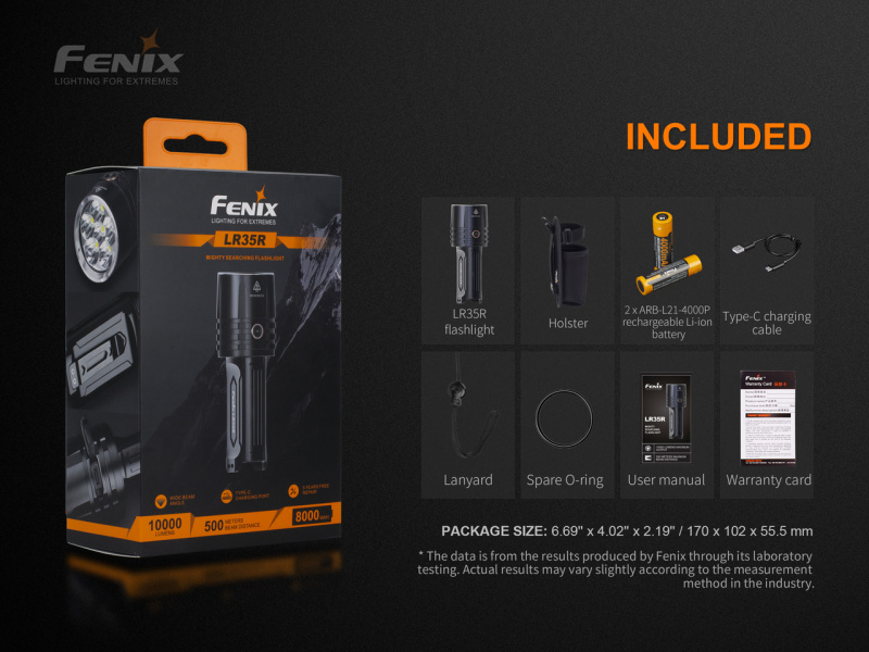 Fenix LR35R 10,000lm USB-C充電 2x 21700 香港原裝正貨