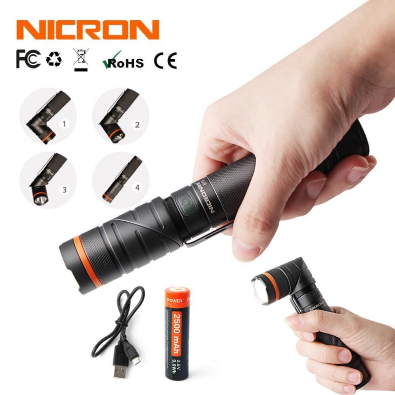 🔦🔦 Nicron B70 1200lm USB-C充電 白/紅/綠光 磁吸 角燈 工作燈 電筒 🔦🔦