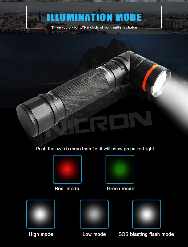 🔦🔦 Nicron B70 1200lm USB-C充電 白/紅/綠光 磁吸 角燈 工作燈 電筒 🔦🔦