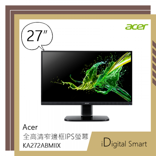 Acer 27" 全高清窄邊框 IPS 螢幕 [KA272ABMIIX]