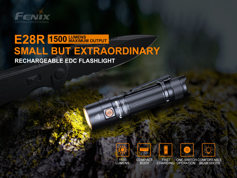 Fenix E28R 1500lm USB-C 18650充電 電筒