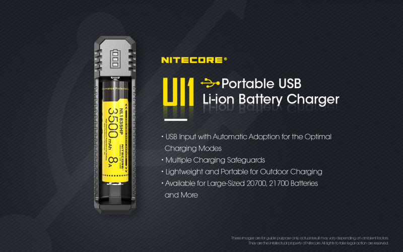 NITECORE UI1 USB 16340 21700 充電器 1000mA 香港行貨