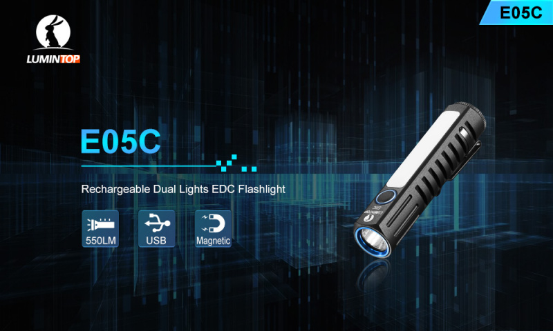 Lumintop E05C 迷你 550lm 14500 USB 充電 磁吸 工作燈 電筒