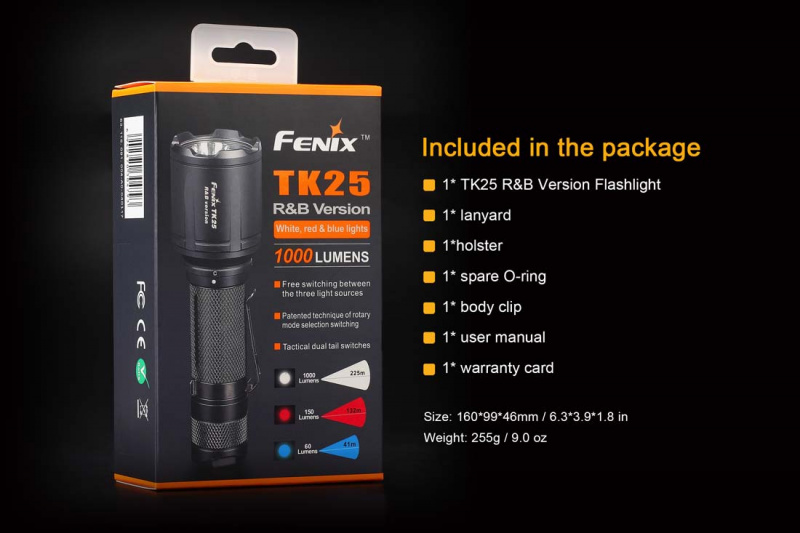 Fenix TK25 Red 紅白光 1000lm 戰術 LED電筒