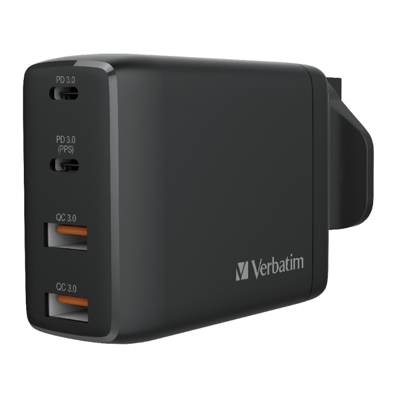Verbatim 4 Port 100W PD 3.0 & QC 3.0 GaN USB充電器[66545/66546]