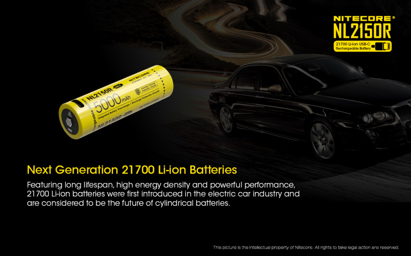 Nitecore NL2150R 21700 5000mAh USB Type C 充電鋰電池