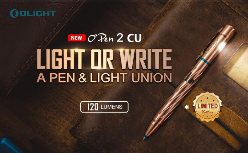 Olight O'Pen 2 第二代電筒筆 分體設計, 邊照邊寫, Type C充電 黑 藍 銅