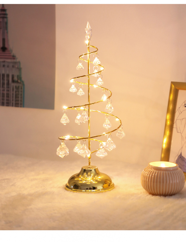 聖誕禮物水晶 聖誕樹 燈 發光 白燈 黃燈 禮物飾物玩具