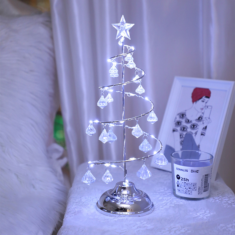 聖誕禮物水晶 聖誕樹 燈 發光 白燈 黃燈 禮物飾物玩具