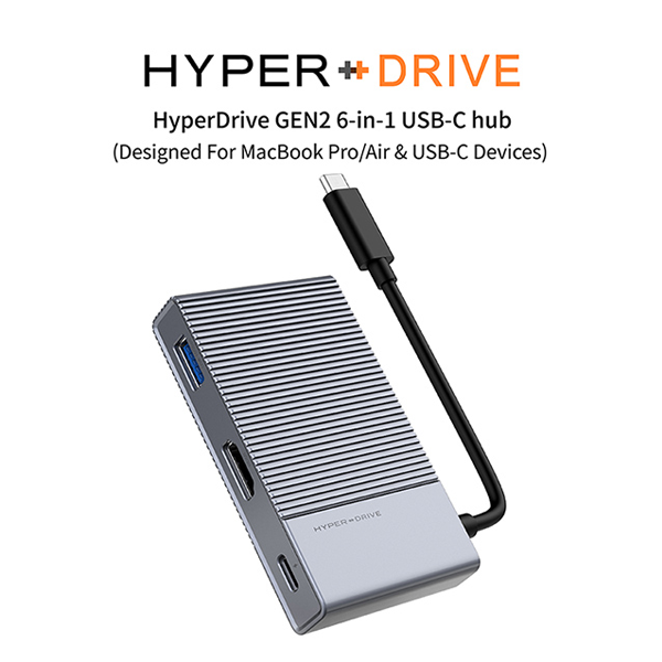【全港免運】HyperDrive GEN2 6-Port USB-C Hub 6合1 擴展器 (HD-G206)