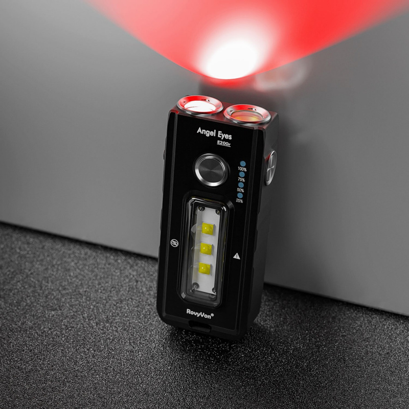 Rovyvon E200R 紅藍白光 磁吸 USB-C充電 工作燈 警示燈 電筒 夾燈