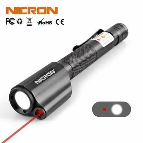 Nicron B24 白光+紅Laser Pointer CRI90 LED USB充電 電筒