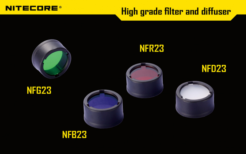 Nitecore NFD23 NFR23 NFB23 NFG23 22.5mm 電筒 濾鏡