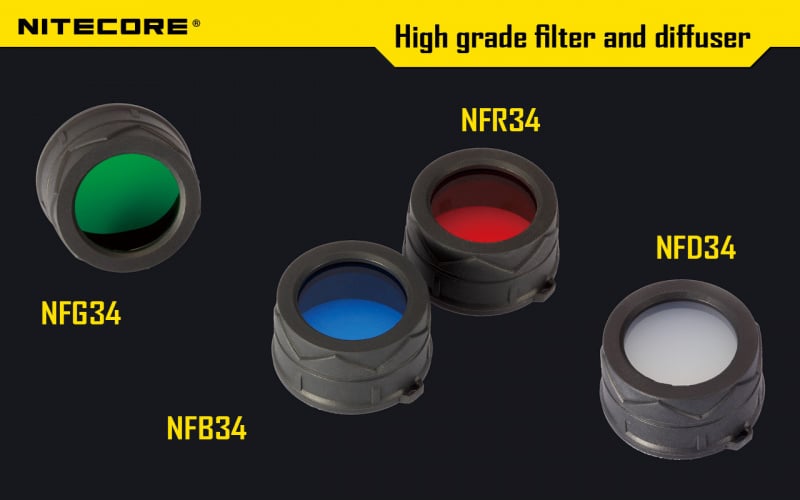 Nitecore NFD34 NFR34 NFB34 NFG34 34mm 電筒 濾鏡