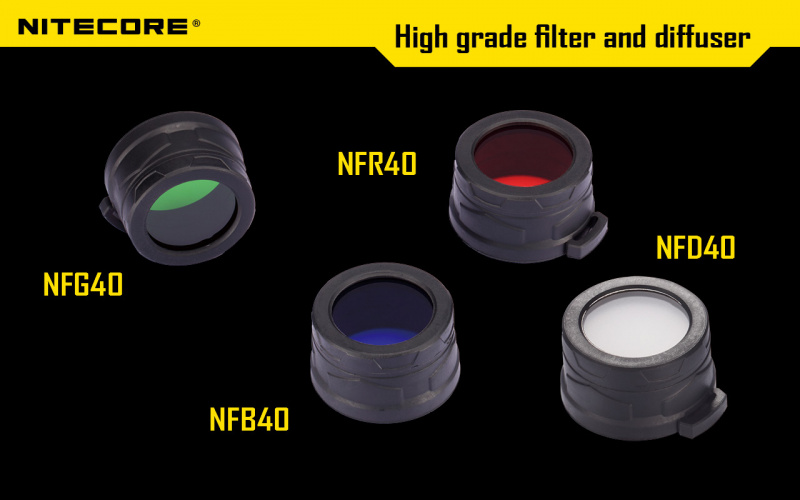 Nitecore NFD40 NFR40 NFB40 NFG40 40mm 電筒 濾鏡
