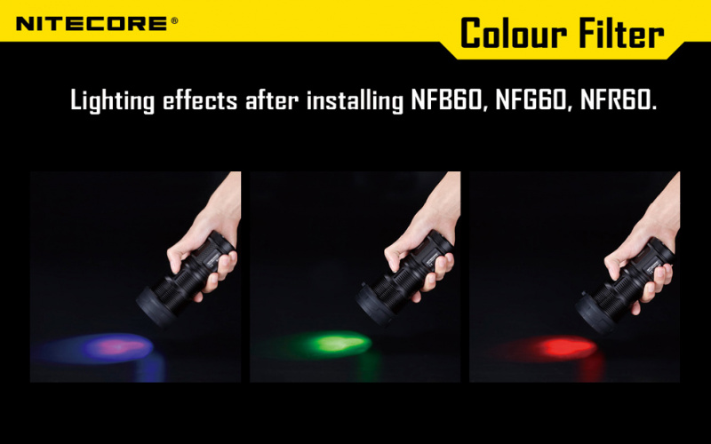 Nitecore NFD60 NFR60 NFB60 NFG60 40mm 電筒 濾鏡