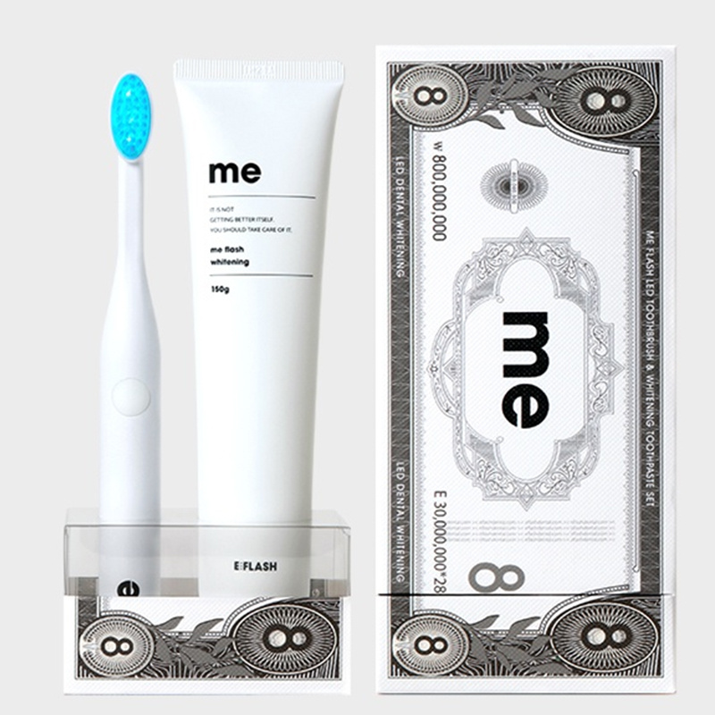 FLASH ME FLASH LED美白專用冷光牙刷牙膏組  (藍光LED牙刷 + 美白牙膏 150g)