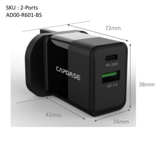 Capdase AD00-R601-BS 快速充電器[iPhone 12專用]