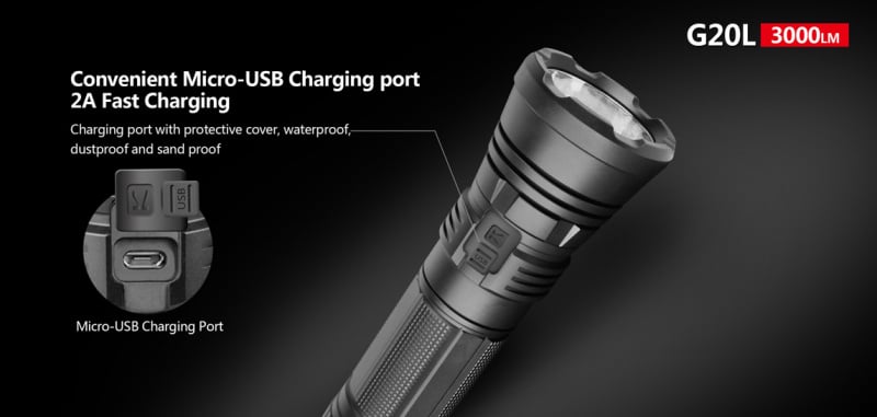 Klarus G20L 3000lm USB充電 26650 LED 電筒