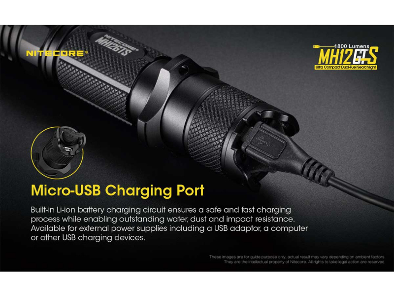 NITECORE MH12GTS 1800lm 226m射程 USB充電 內附原廠電池 電筒