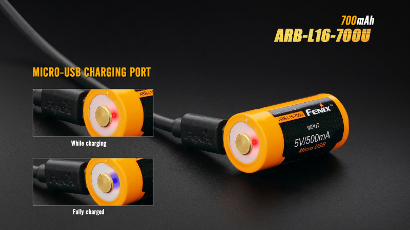 Fenix ARB-L16 700U 700mAh 鋰電池 USB 充電 香港行貨