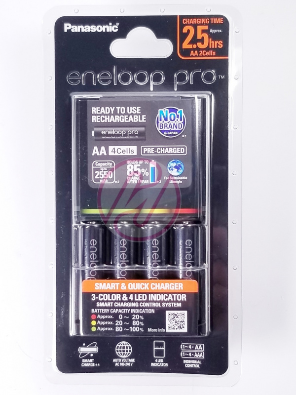 Panasonic eneloop pro 快速 充電器 連4粒 AA 2550mAh NiMH 電池 香港行貨