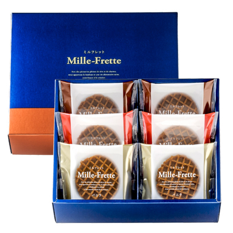 日本 銀座Boul' Mich《Mille-Frette》法式窩夫忌廉夾心禮盒 (1盒6件, 3款口味)【市集世界 - 日本市集】