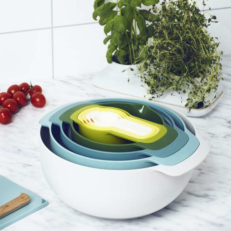 Joseph Joseph Nest 9 Plus compact food preparation set Marc James Design