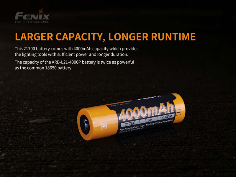 Fenix ARB-L21-4000P 21700 3.6v LR35R 有保護 鋰電池 連原裝盒 香港行貨