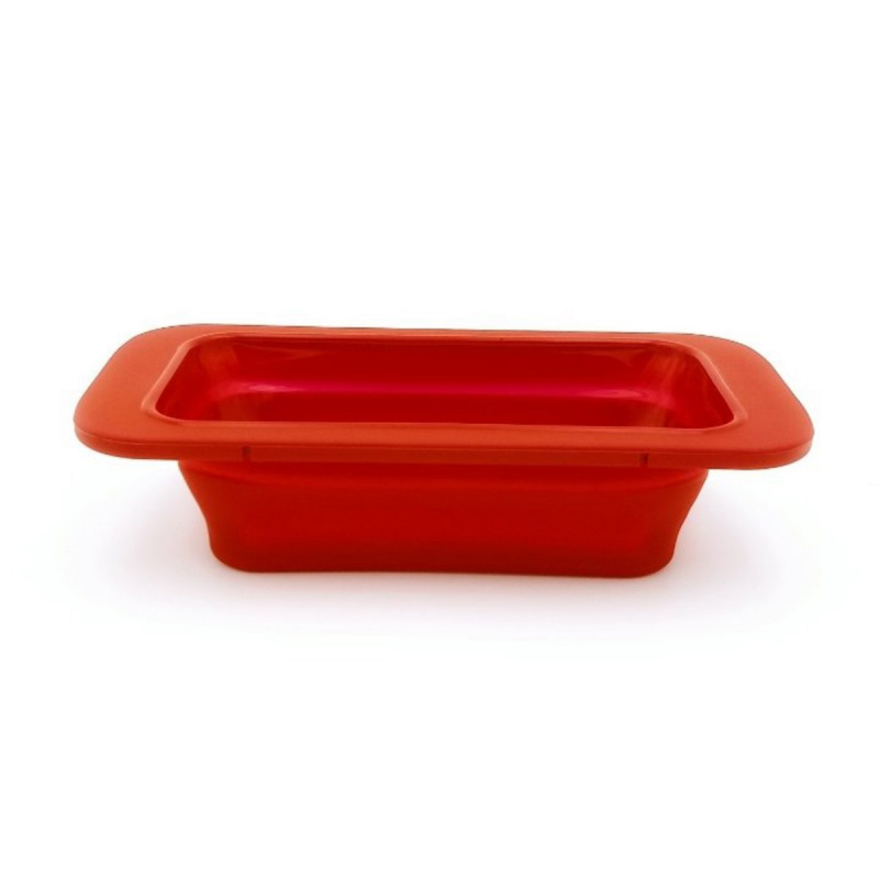 Dr. Cook 矽膠長方形可折疊式烘焙模具 1.3L - 紅色（焗蛋糕、蒸蘿蔔糕兩用）