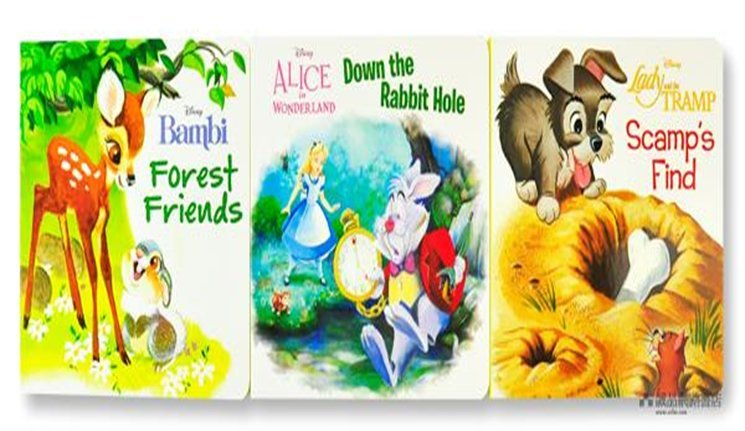 Disney 迪士尼愛麗絲夢遊仙境+小鹿斑比+小姐與流氓的迪士尼經典故事 [英文原版3冊紙板書+CD]