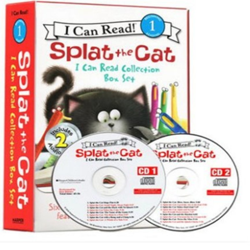 Splat the Cat - I Can Read 收藏盒套裝：16本書和2張經典故事CD｜平行進口產品