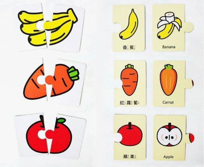台灣球球館 - 中英雙語兒童拼圖 (蔬菜水果)｜平行進口產品