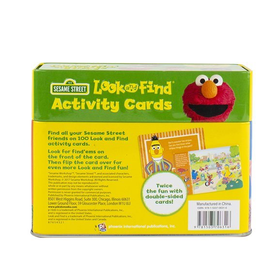 芝麻街 - 100張雙面學習遊戲咭鐵盒裝 Elmo, Big Bird and more! Look and Find Fun!