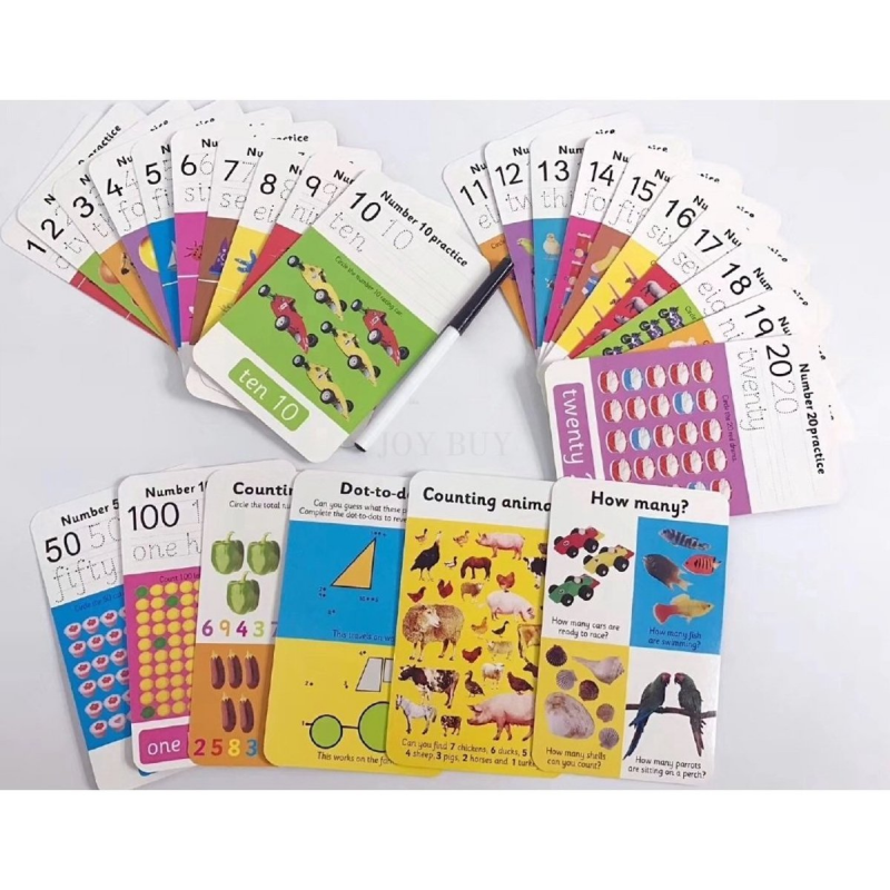 St Martin's Press - Wipe Clean 生字遊戲閃卡三盒套裝 +可刷式筆 英文字母,動物,數字, 每盒附帶筆一支