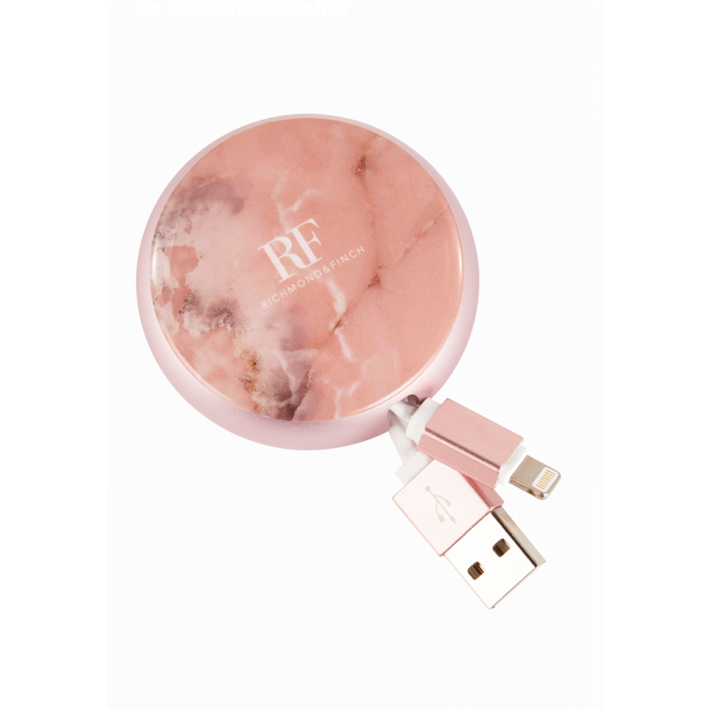 手機保護殼Pink Marble+叉電線盒Cable Winder