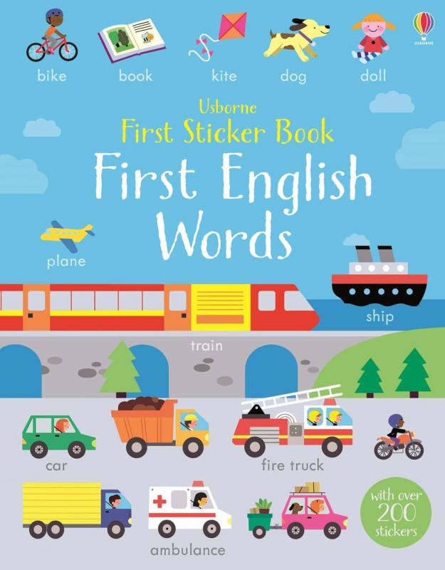Usborne - First English words / Car / Animals【一套三本】｜原版場景創意貼紙書｜平行進口產品