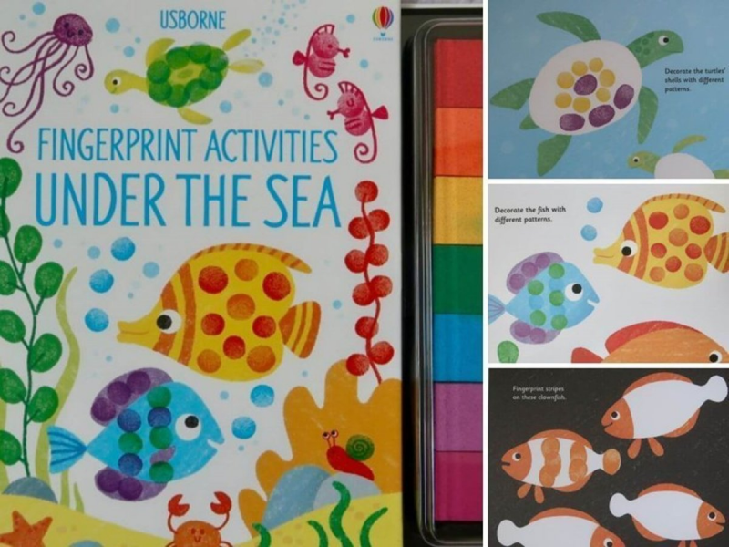 Usborne - 兒童手指繪畫塗鴉  勞作玩具 Under The Sea / Fingerprint activities / Animals｜平行進口產品