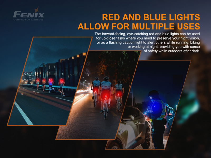 Fenix E-LITE 迷你多功能EDC 紅藍燈 USB-C充電 匙扣電筒